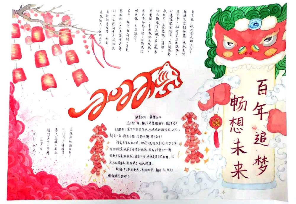 2022年“百年追梦 畅想未来”主题手抄报-图7