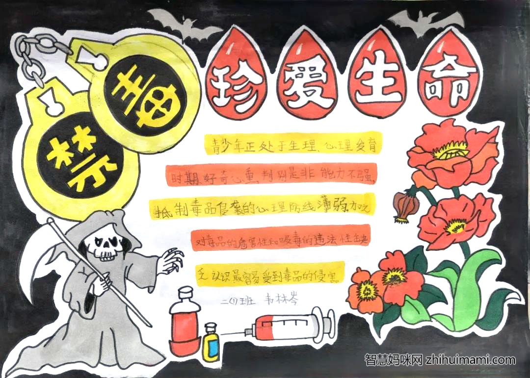 三年级禁毒教育宣传手抄报-图3