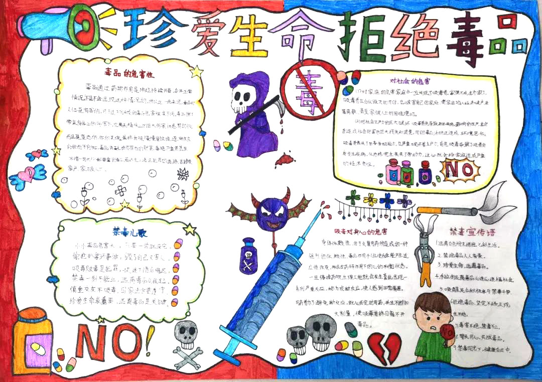 6月26日禁毒日手抄报怎么画-图3