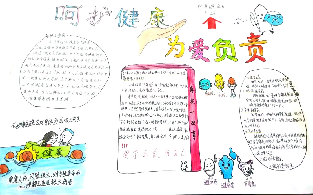 世界避孕日手抄报绘画作品-图4