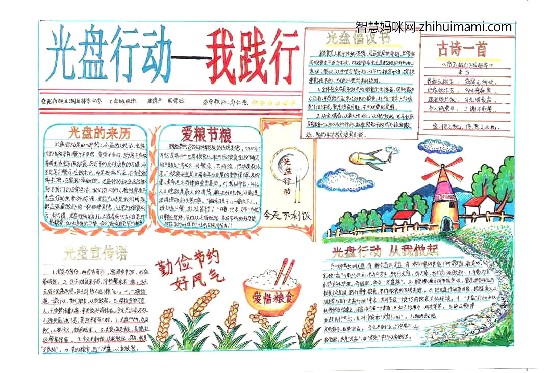 光盘行动我实践主题手抄报图片-图2