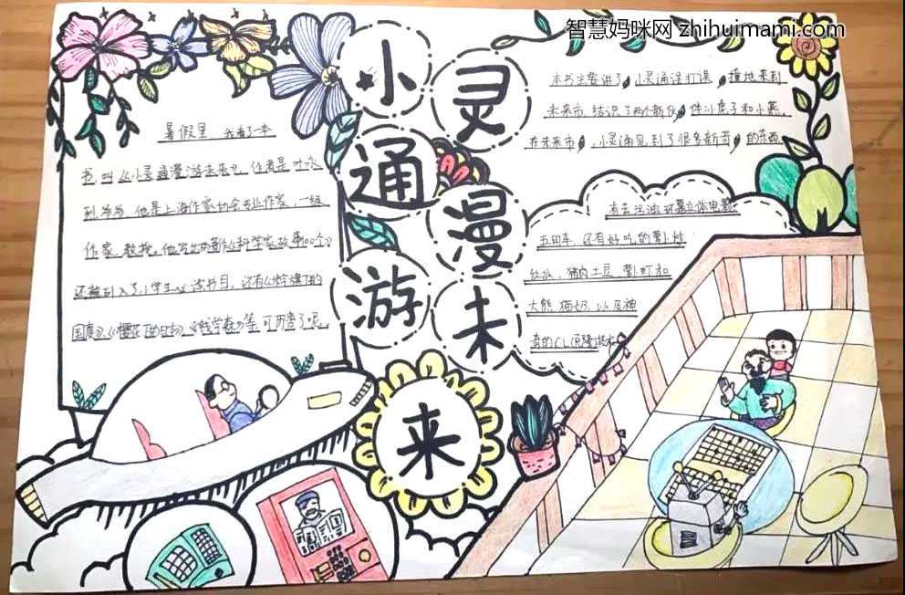 3张漂亮的小灵通漫游未来手抄报-图2