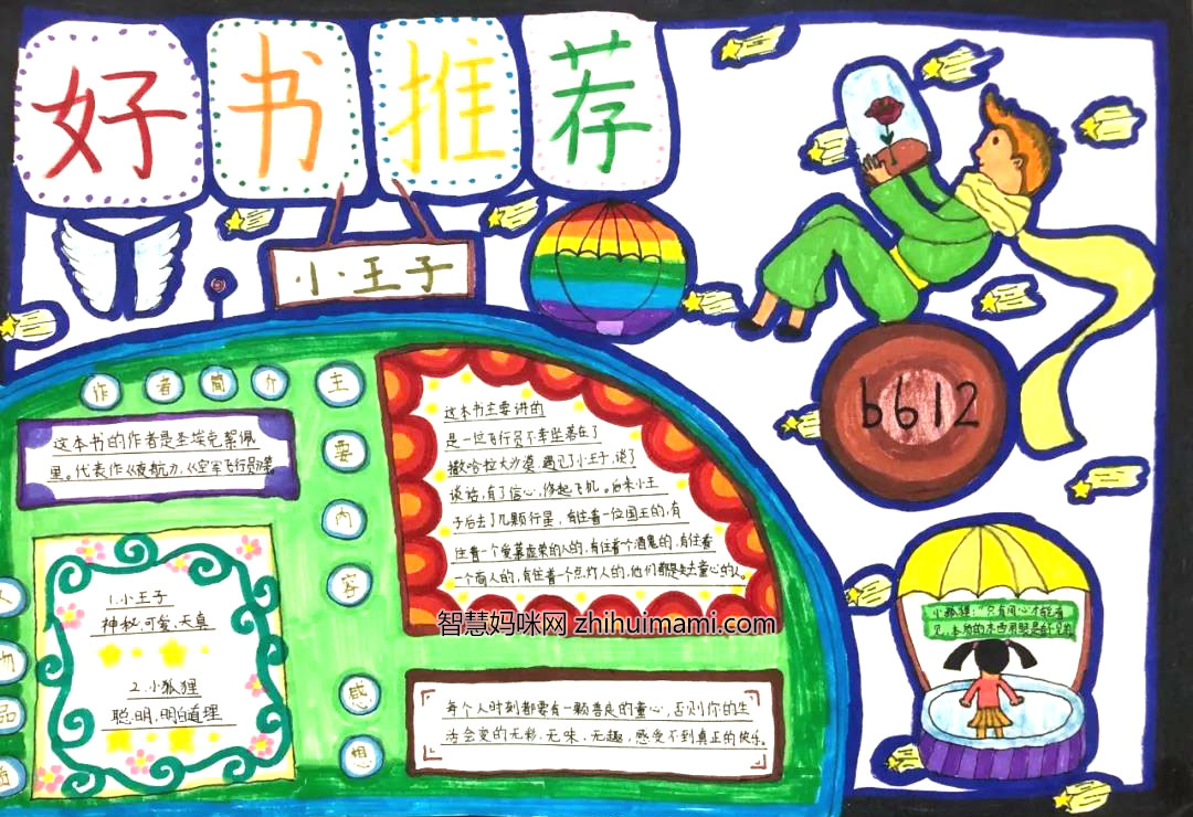 阅读伴我成长主题手抄报绘画-图1