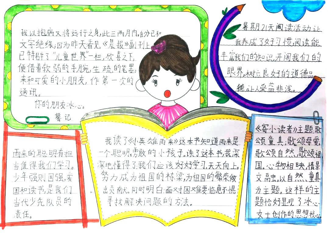 阅读伴我成长主题手抄报绘画-图8