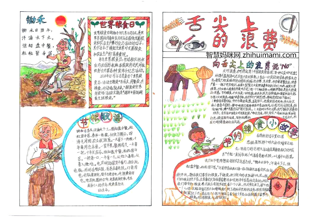 拒绝舌尖上的浪费手抄报怎么画-图9