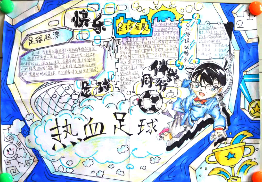 快乐足球语文同行手抄报图片-图4