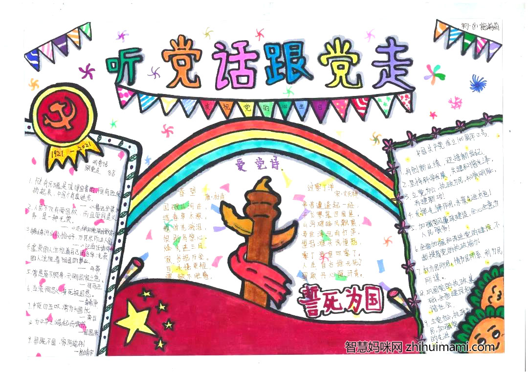 学党史颂党恩跟党走手抄报怎么画-图3