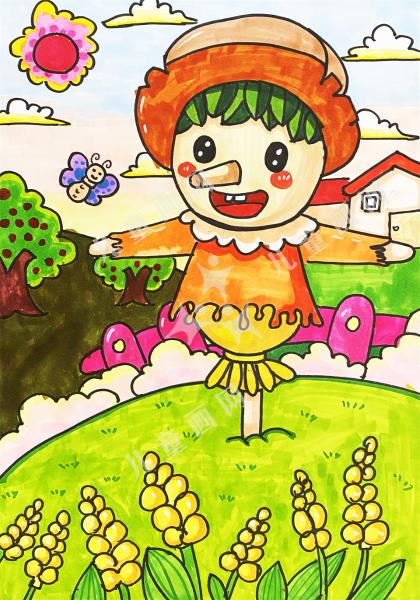 稻草人创意画