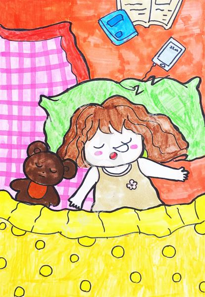 慵懒的周末儿童画