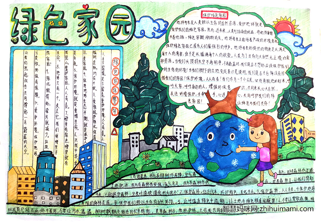 保卫绿色家园手抄报绘画-图8
