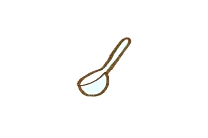 简单餐具简笔画 勺子