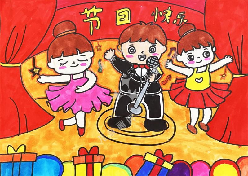 快乐歌舞创意画