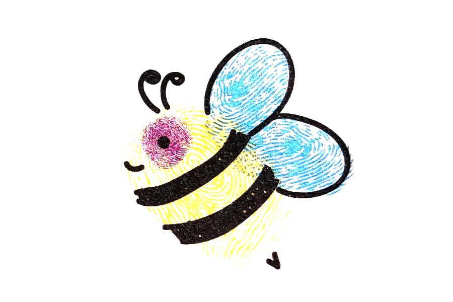 简单的蜜蜂手指画画法步骤