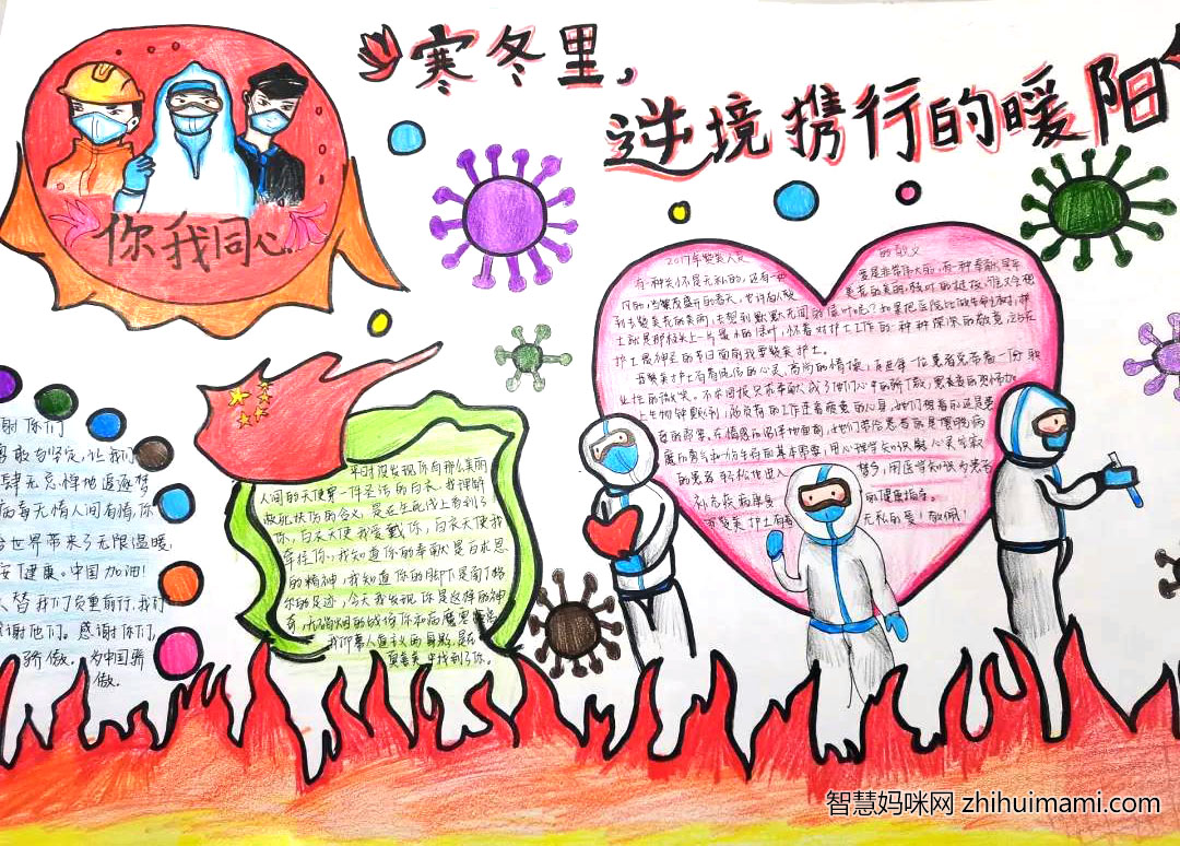 “疫情防控，从我做起” 主题手抄报-图7