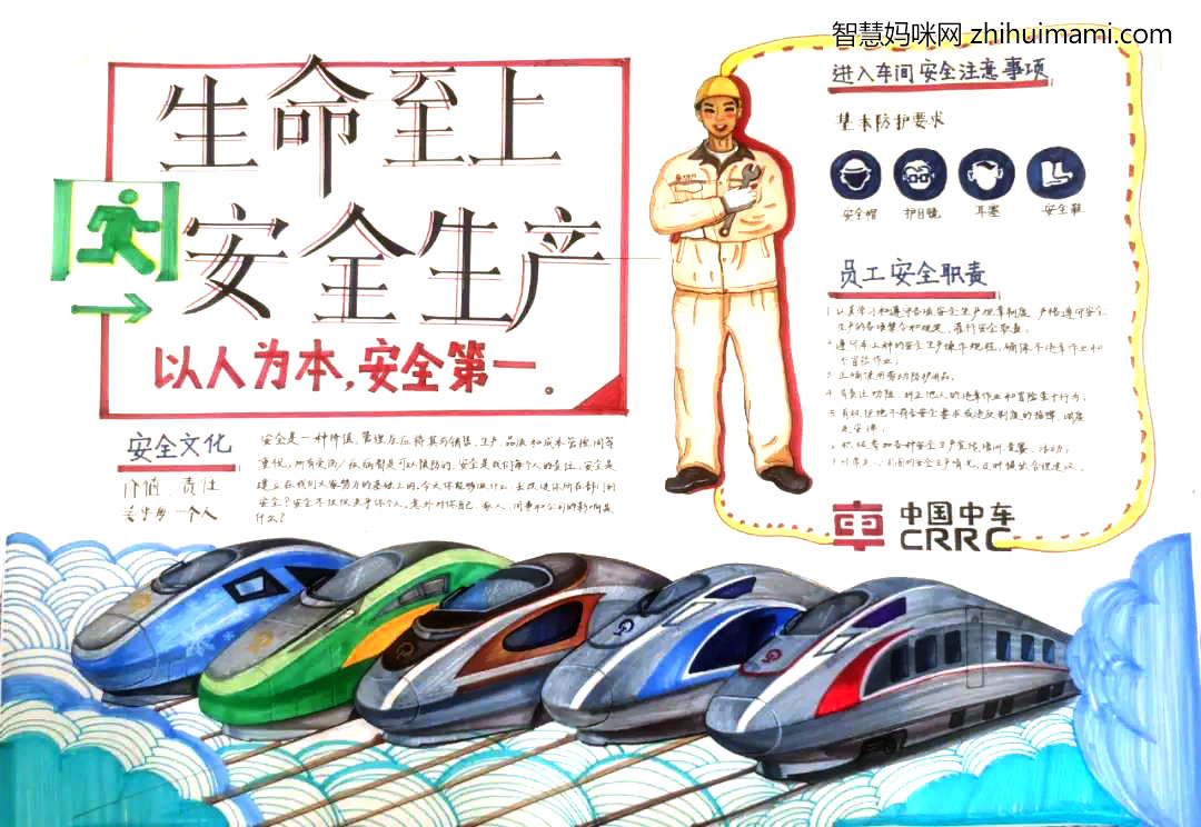 安全生产手抄报绘画一等奖-图3