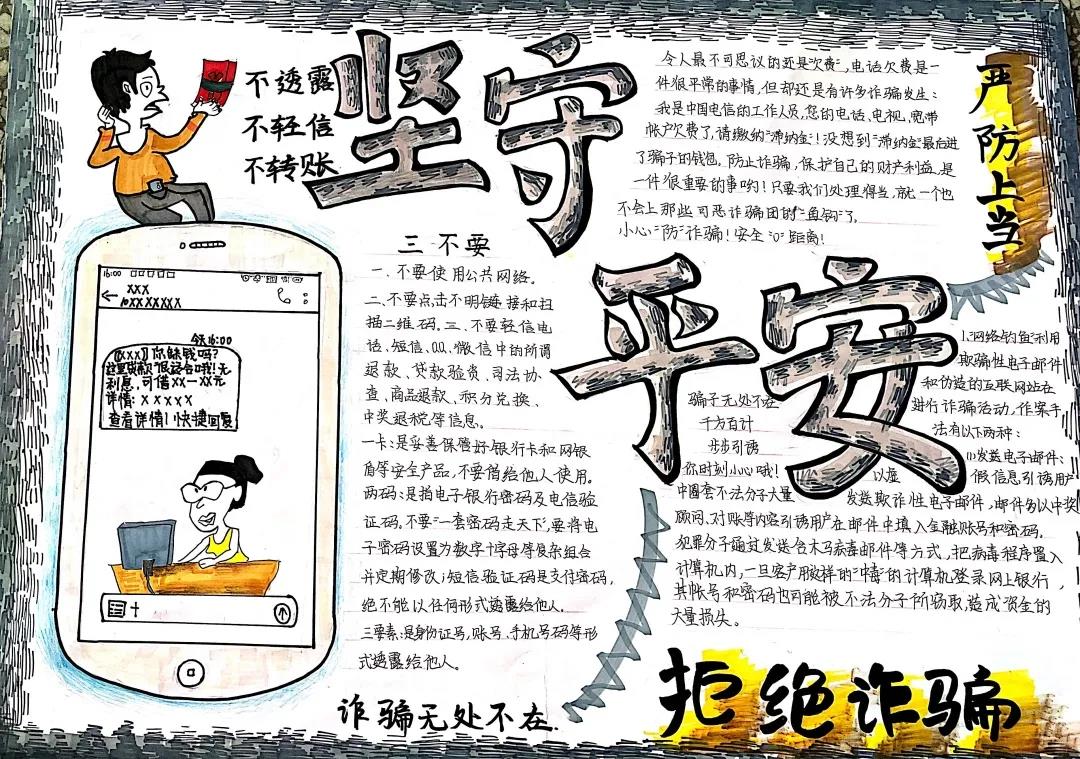 小学六年级反诈宣传手抄报-图5