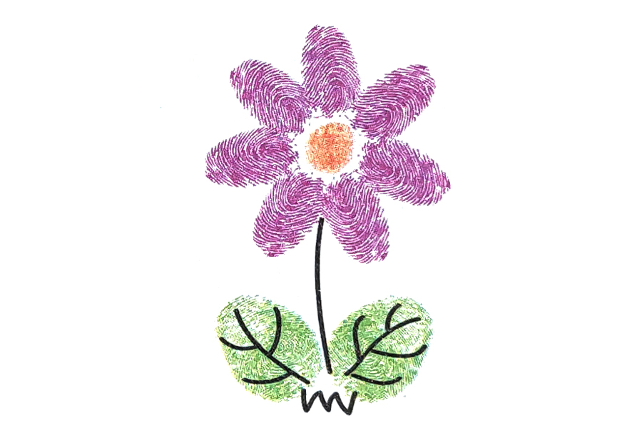 简单漂亮的小花手指画画法