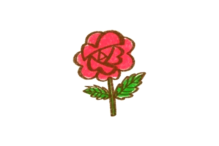 一朵漂亮的小红花简笔画
