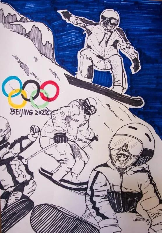 “激情冬奥，北京加油”主题绘画-图2