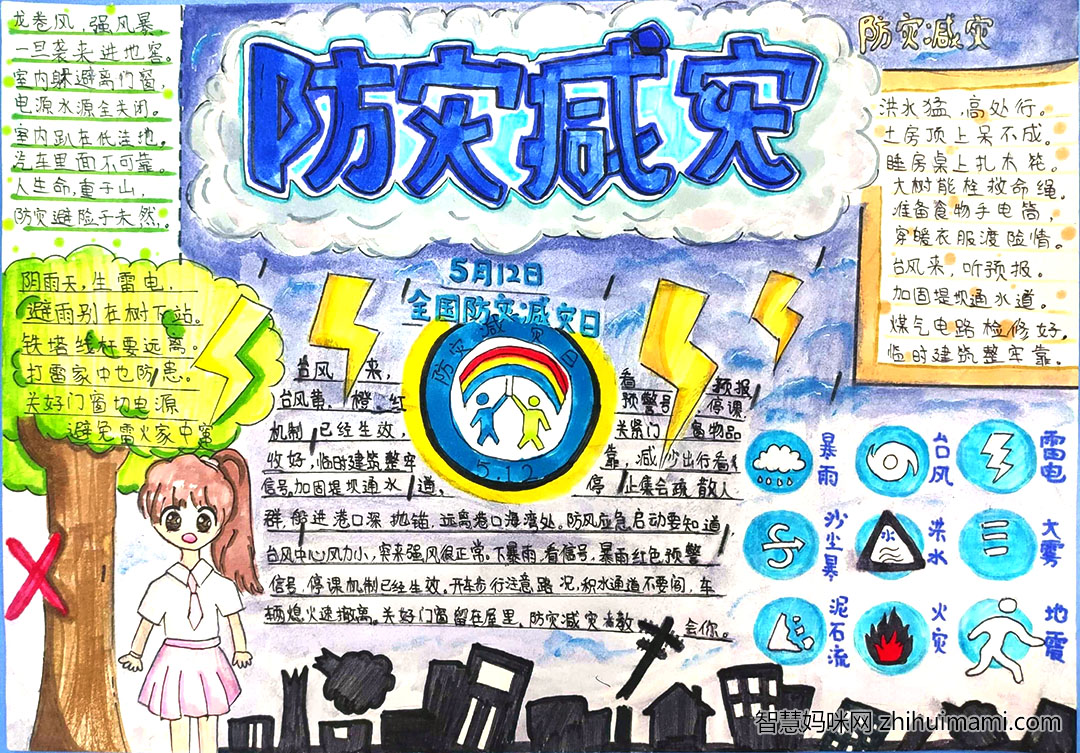 关于防灾减灾手抄报的绘画-图2