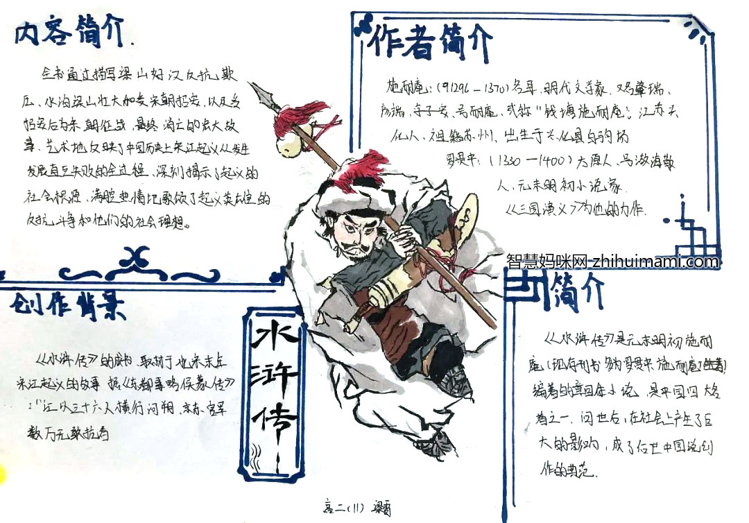 初二水浒传手抄报绘画作品-图2