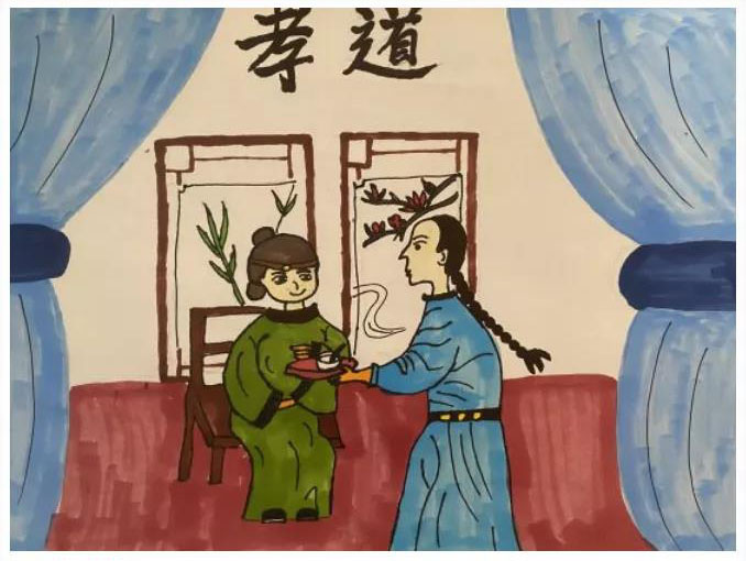 “孝心住我家”主题儿童绘画-图3