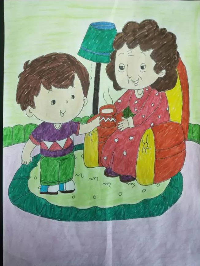 传承好家风儿童绘画作品-图4