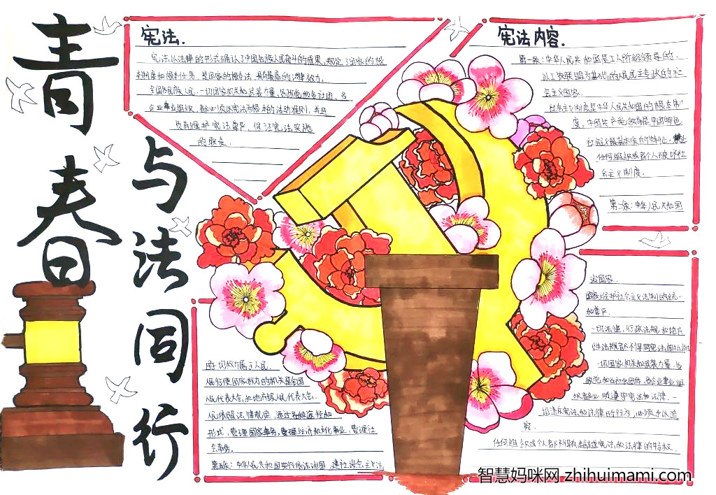 青春与法同行主题手抄报-图3