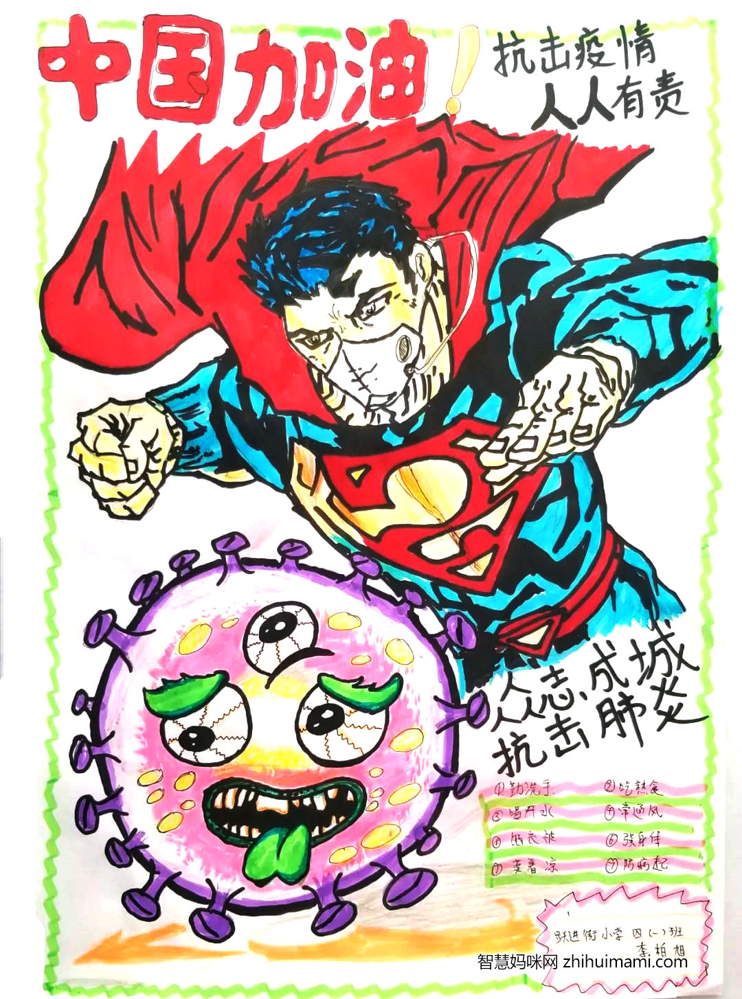 “全民抗疫，西安加油”手抄报怎么画-图5