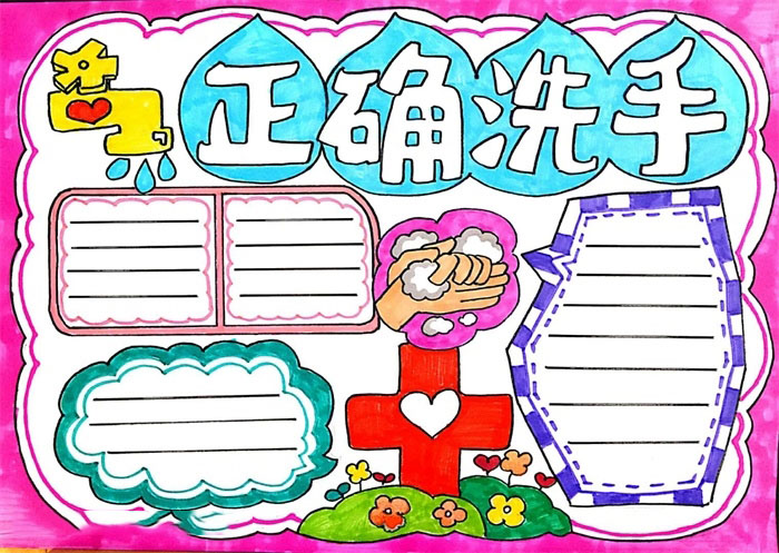 如何正确洗手的手抄报