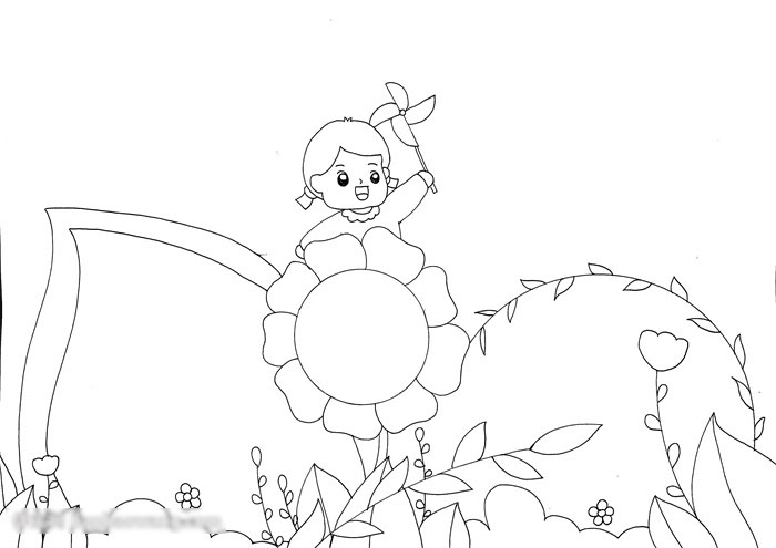 拥抱春天手抄报漂亮好画-图1