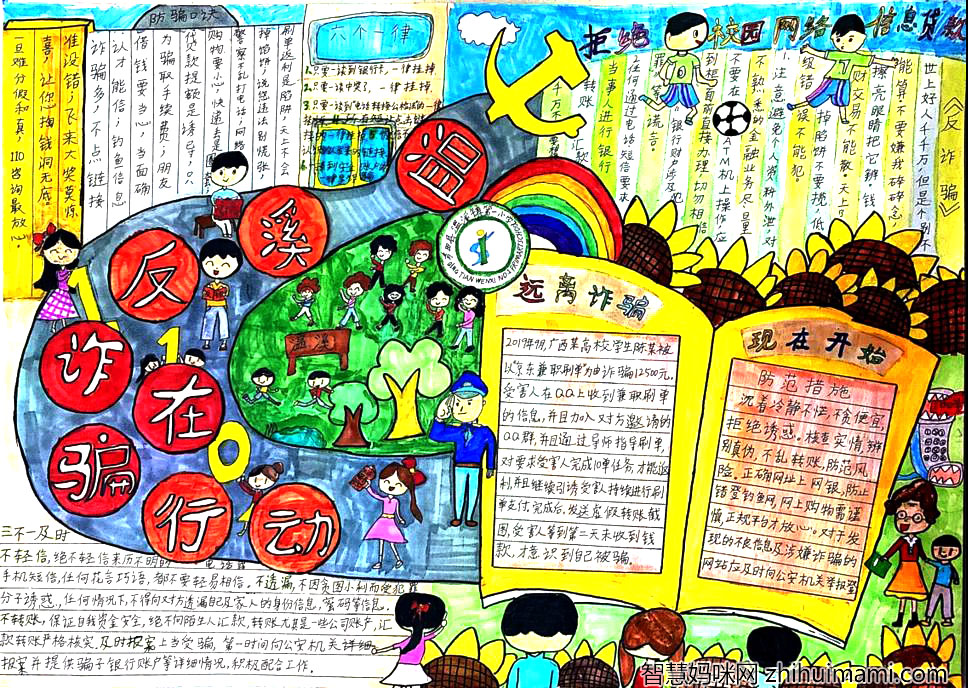 6张关于预防诈骗的手抄报-图1