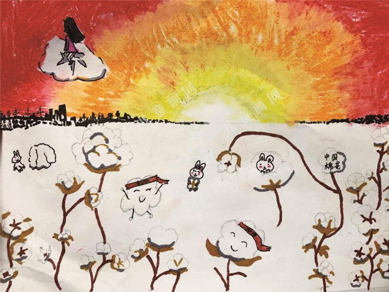 儿童手绘欣赏棉花