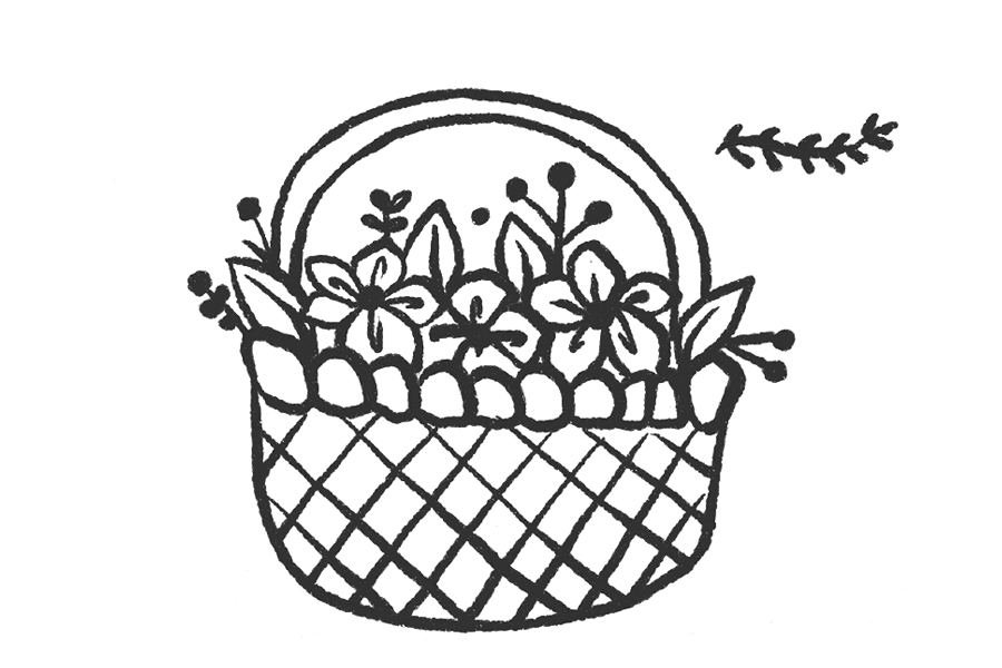 一篮小花简笔画画法步骤-图7