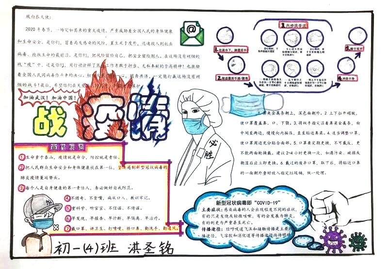 “致敬战疫英雄，传播战疫能量”主题手抄报-图6