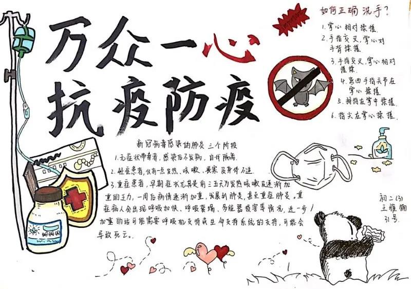 很贴主题的抗击疫情手抄报-图1