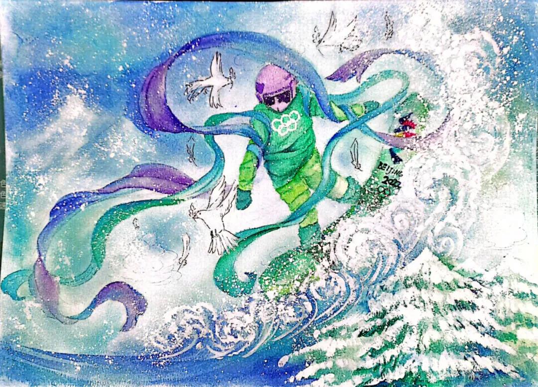 五年级2022冬奥会绘画作品-图3
