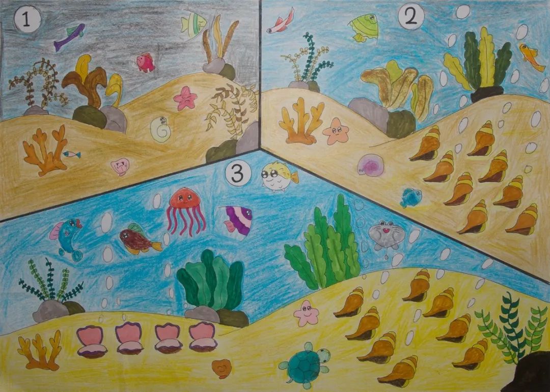 保护海洋生态主题儿童画-图3