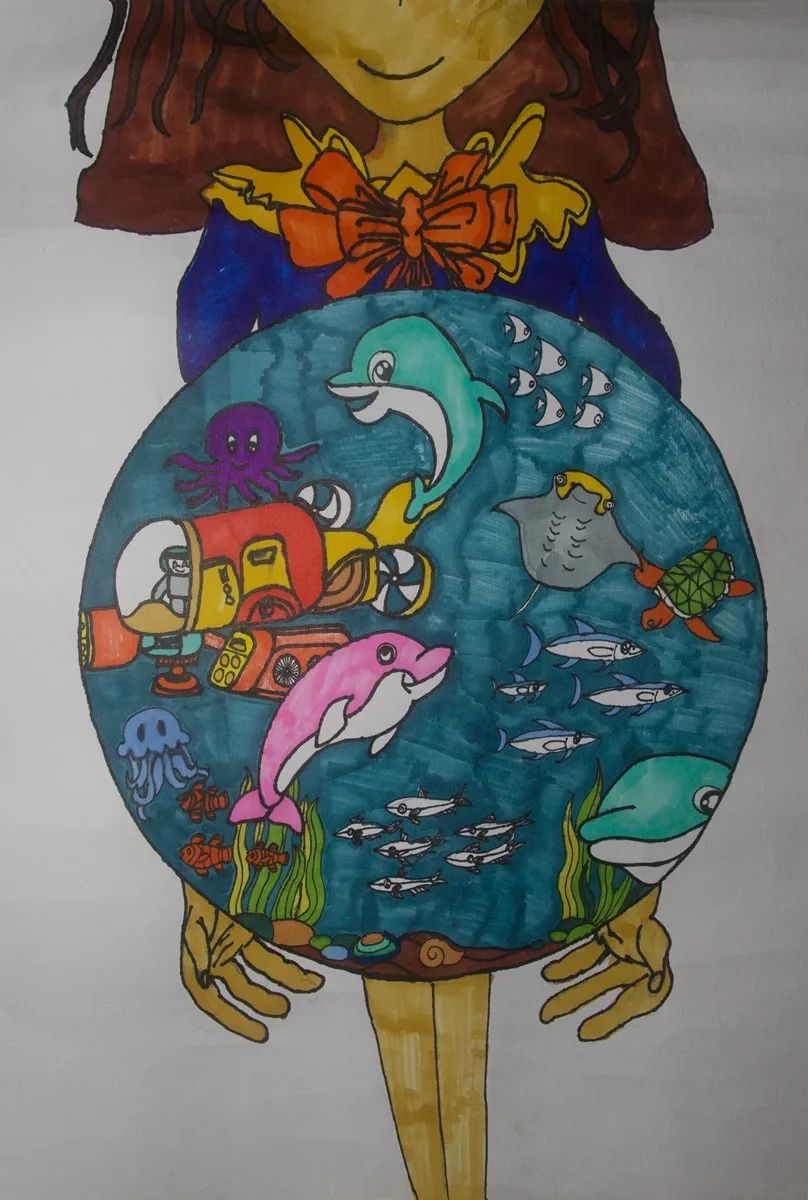 保护海洋生态主题儿童画-图6
