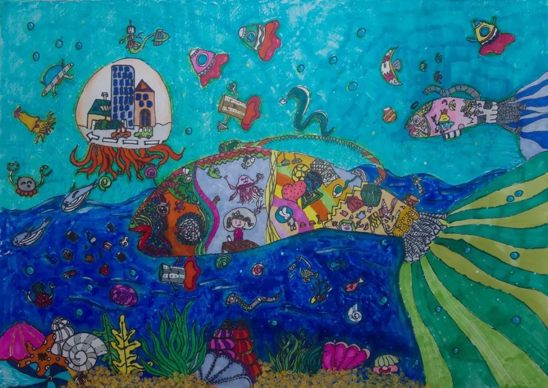 保护海洋主题绘画一等奖-图8