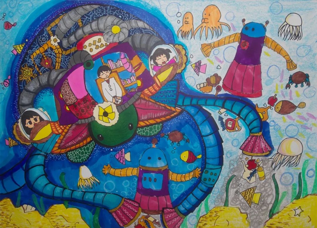 保护海洋主题绘画一等奖-图9