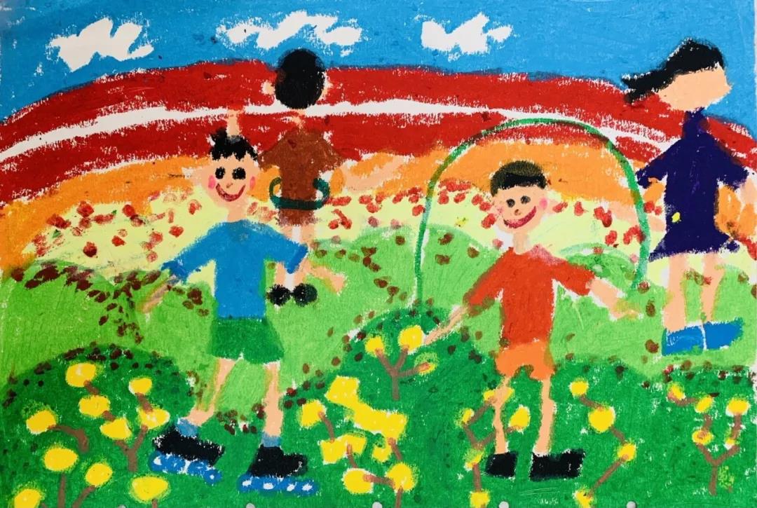 步骤2：《欢乐童年》  欢乐的童年离不开校园，在操场上撒欢是我每天最期待的时光！