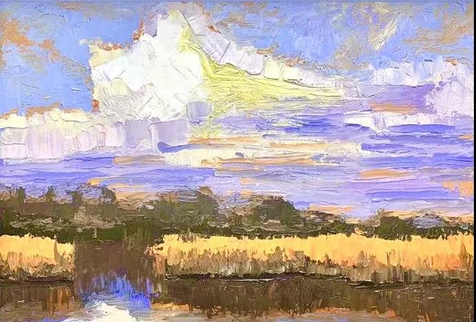 步骤4：《秋夕》  秋天是一幅油画，我庆幸我看见了它的斑斓。