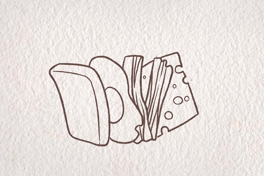 三明治简笔画画法步骤-图5