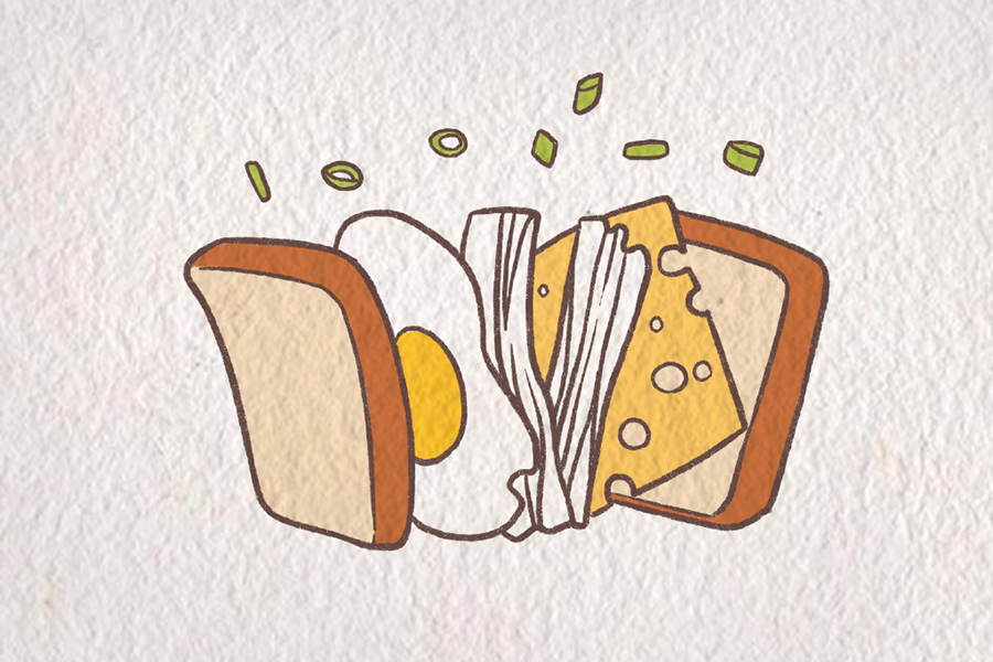 三明治简笔画画法步骤-图8