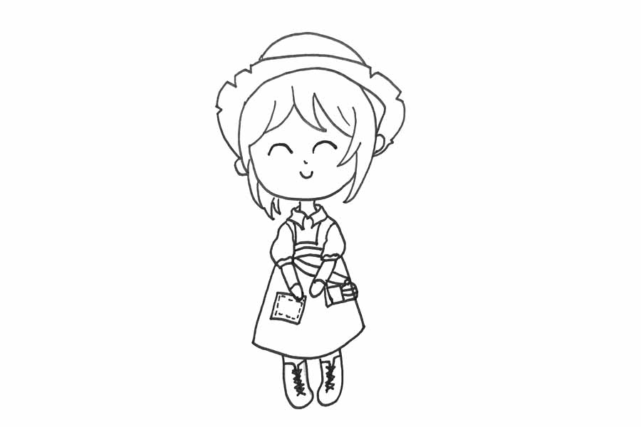 园丁的简笔画画法步骤-图3