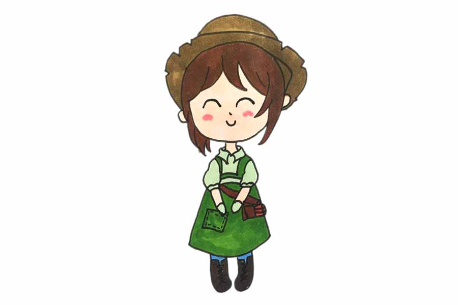 园丁的简笔画画法步骤