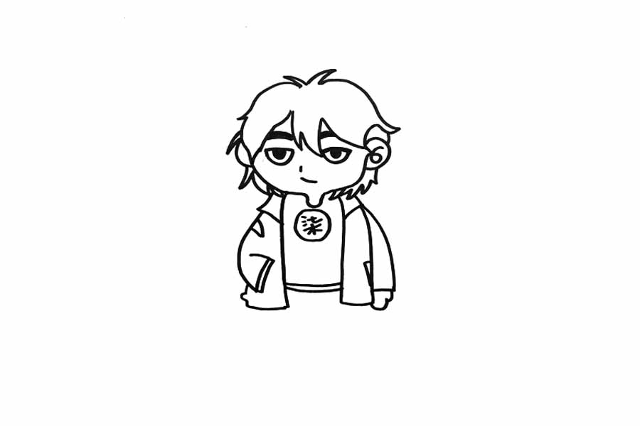 刺客伍六七简笔画画法步骤-图2