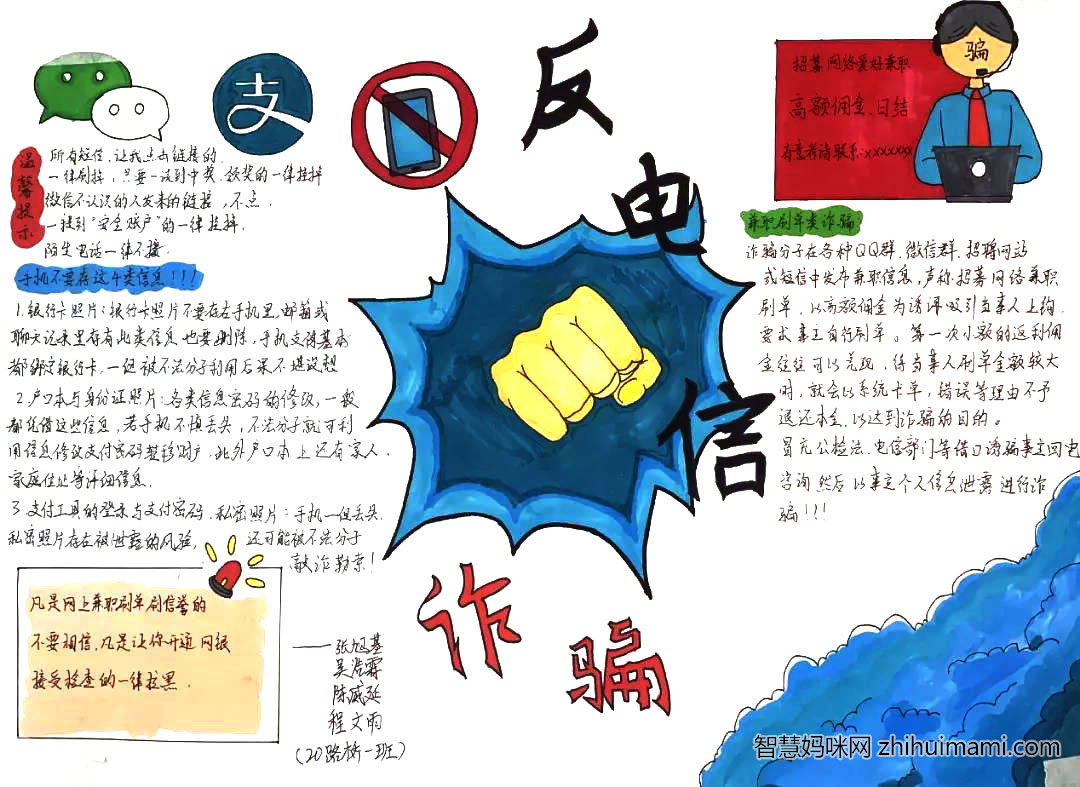 2022全民反诈主题手抄报绘画-图7