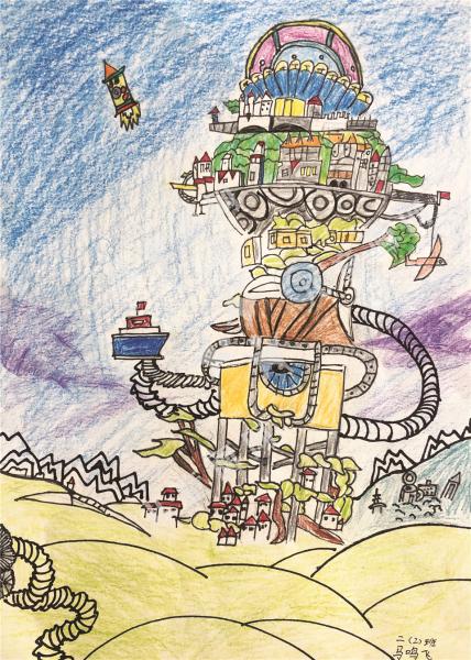未来城市儿童创意画作品
